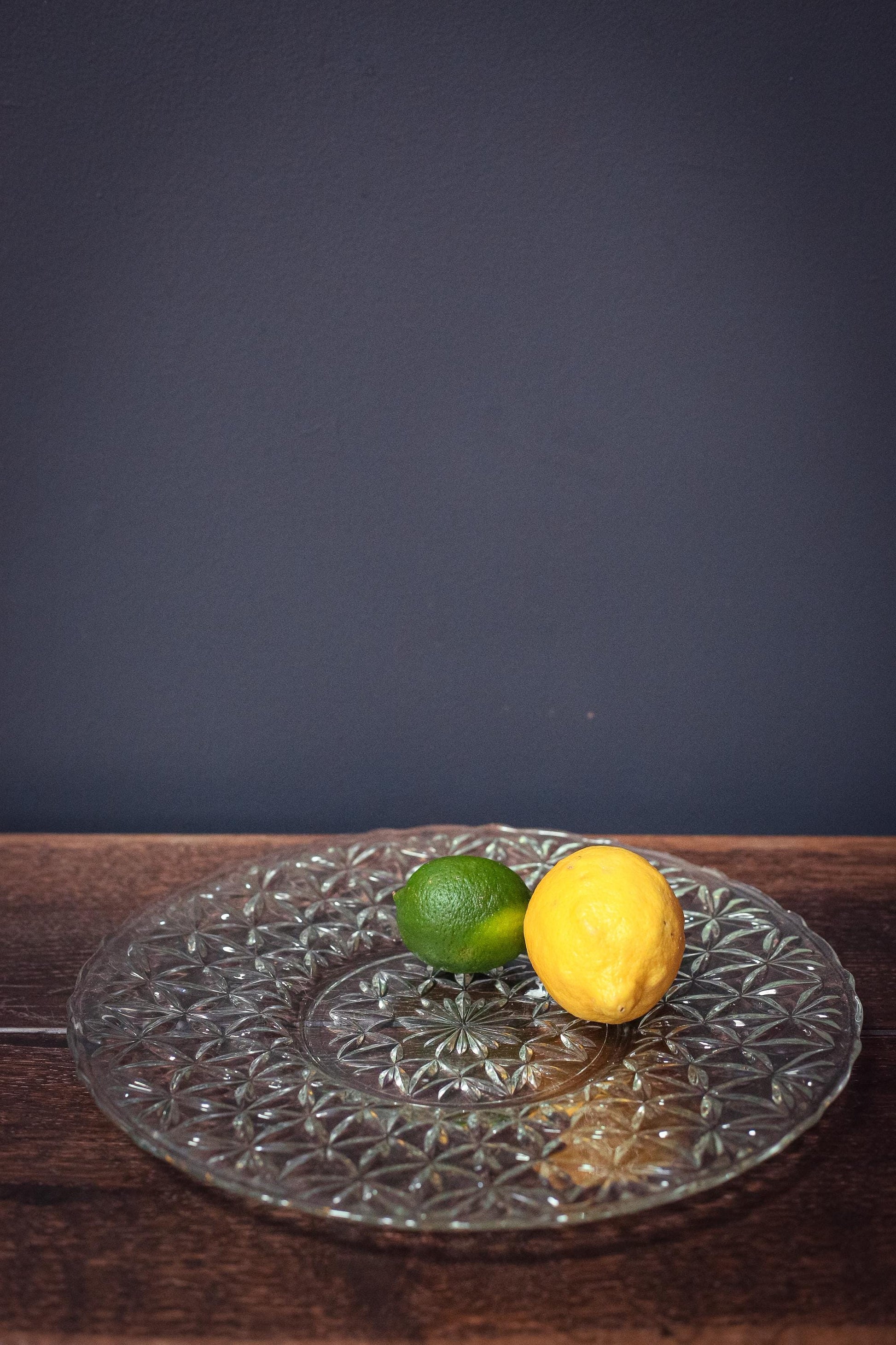 Anchor Hocking Cut Glass Sandwich Platter - Vintage Clear Glass Serving Plate