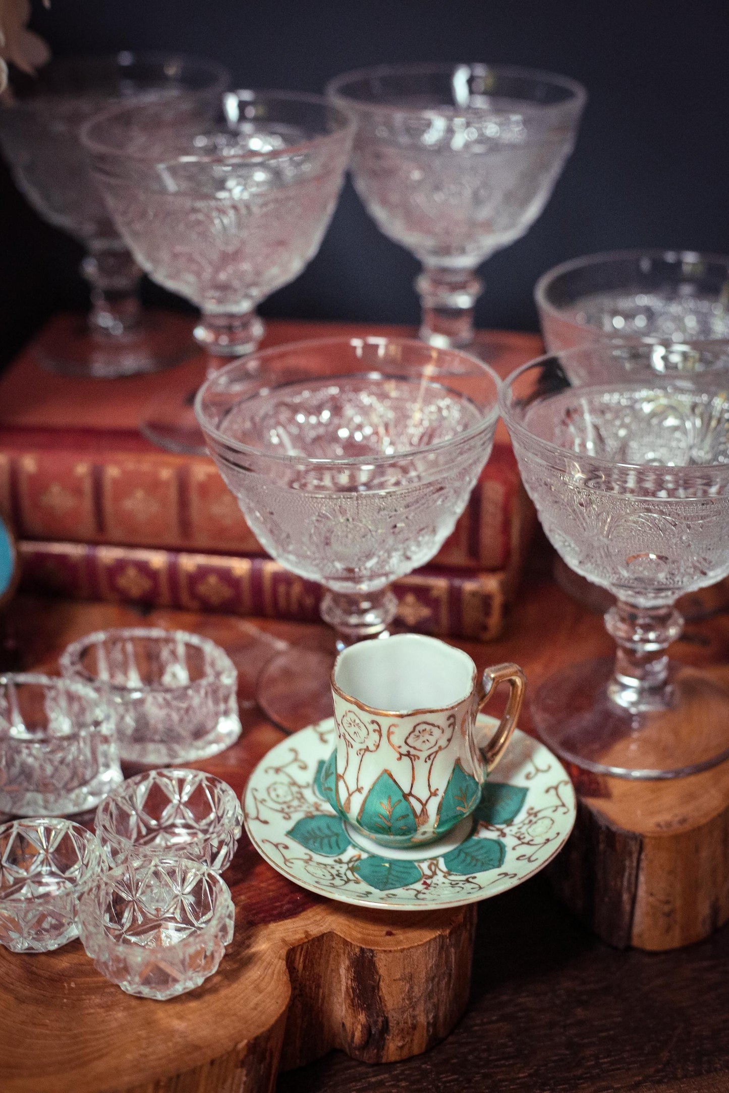 Ardalt Japan Petite Gilded Cup and Saucer - Vintage Hand Painted Porcelain Teacup Set