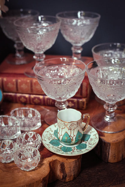 Ardalt Japan Petite Gilded Cup and Saucer - Vintage Hand Painted Porcelain Teacup Set