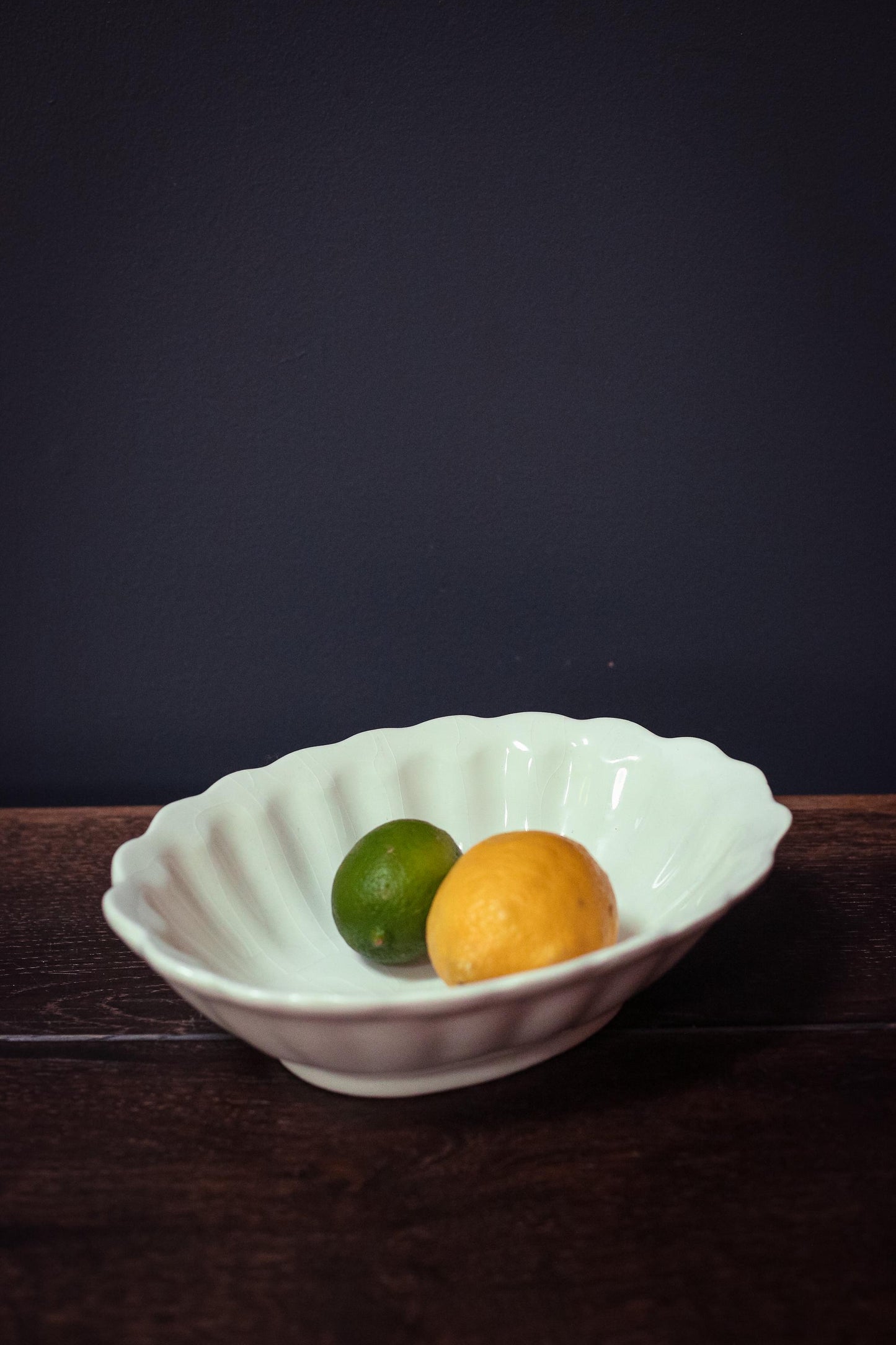 Scalloped Ivory Majolica Bowl Made in Italy - Vintage Italian Porcelain Bowl