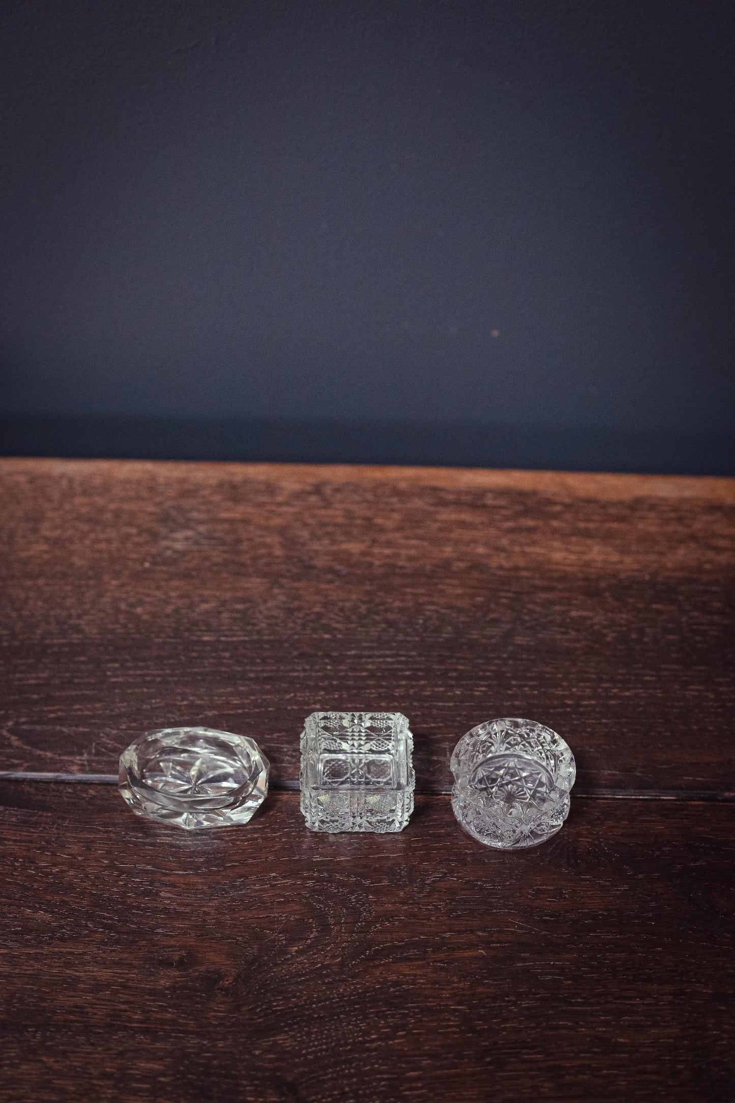 Trio of Mismatched Personal Salt Cellars *with flaws - Vintage Set of Pinch Bowls