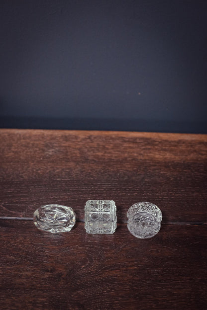 Trio of Mismatched Personal Salt Cellars *with flaws - Vintage Set of Pinch Bowls