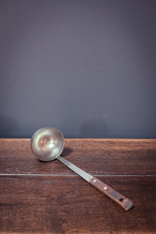 Stainless Steel and Wood Beverage Ladle - Vintage Midcentury Modern Japanese Serving Ladle