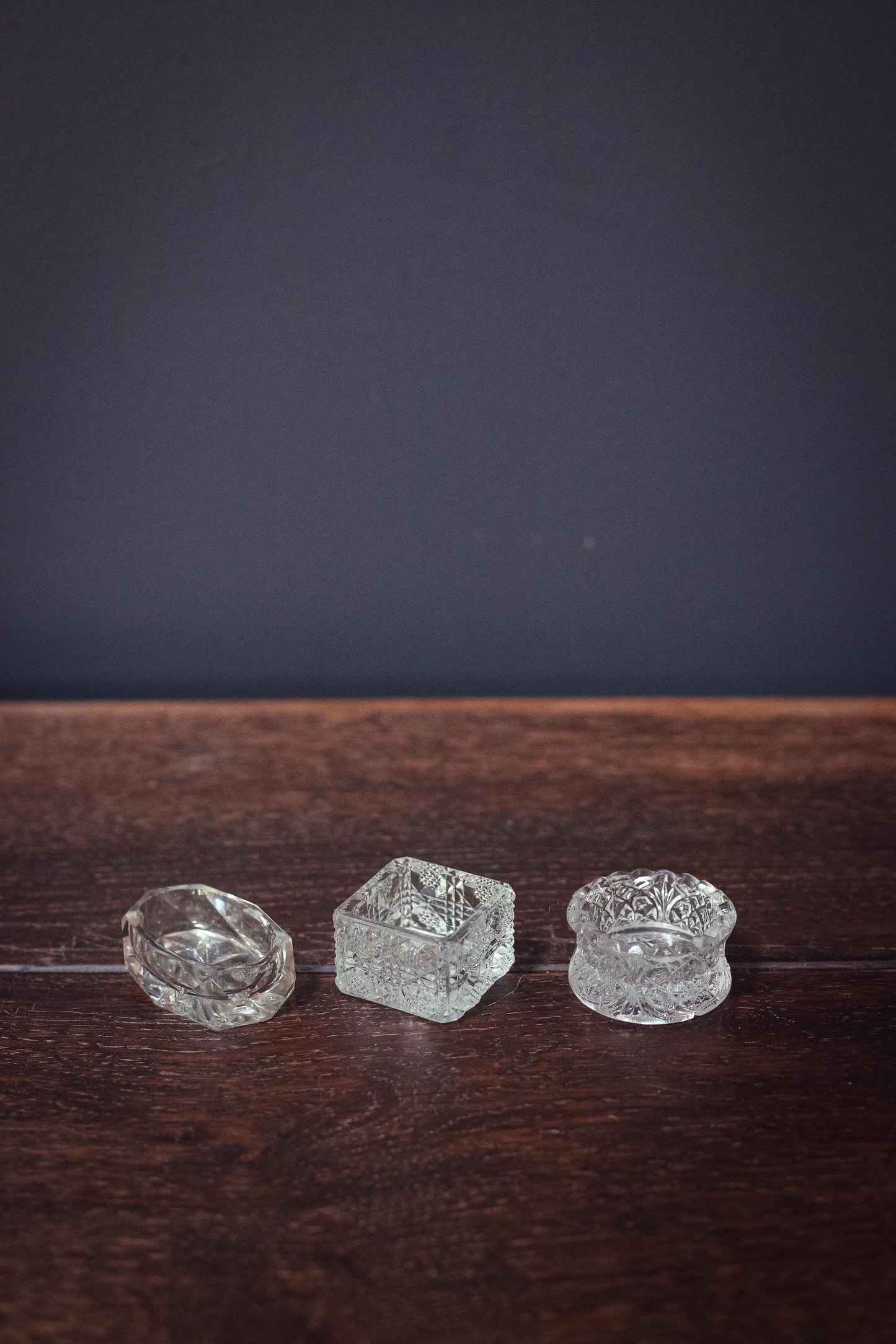 Trio of Mismatched Personal Salt Cellars *with flaws - Vintage Set of Pinch Bowls