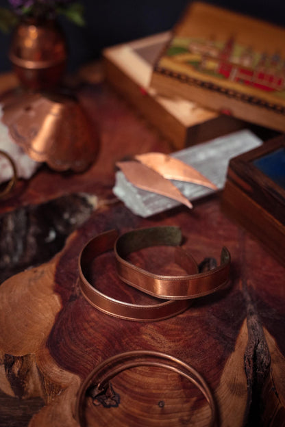 Pair of Copper Leaf/Feather Shaped Pins - Vintage Estate Jewelry