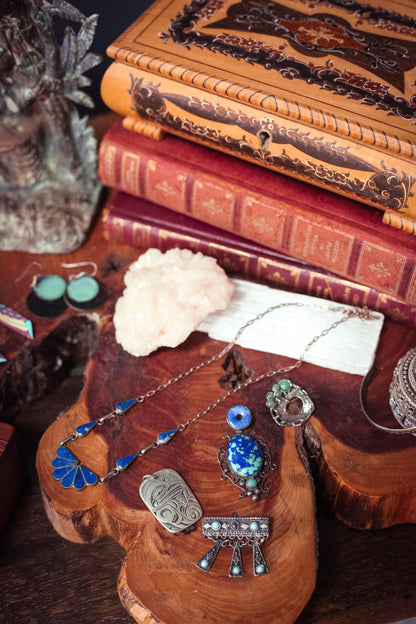 Eclipse Metal and Copper Circle Earrings - Vintage Mixed Metal Circular Earrings