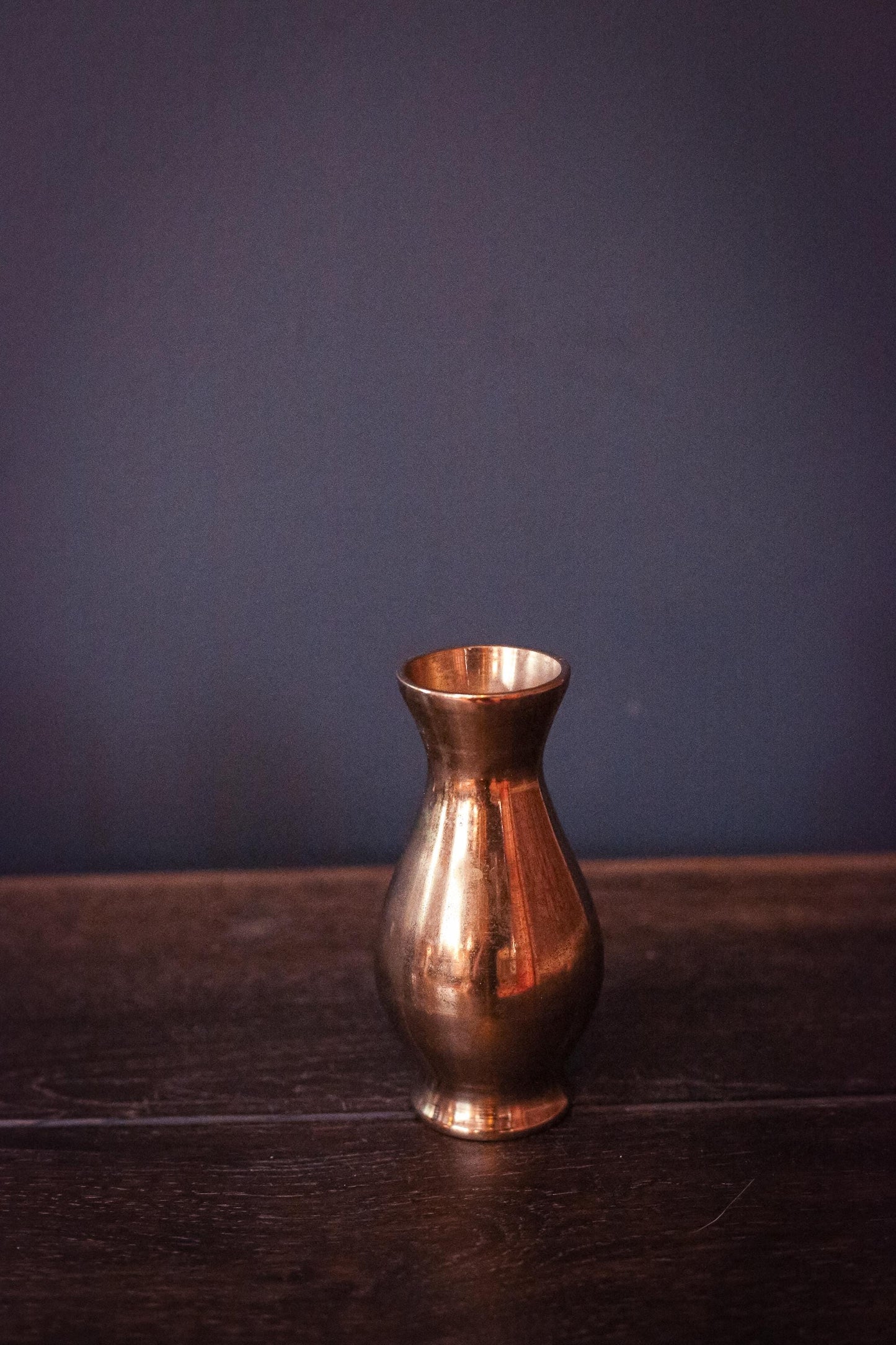 Korean Solid Minimal Brass Vase - Vintage Metal Vase Made in Korea