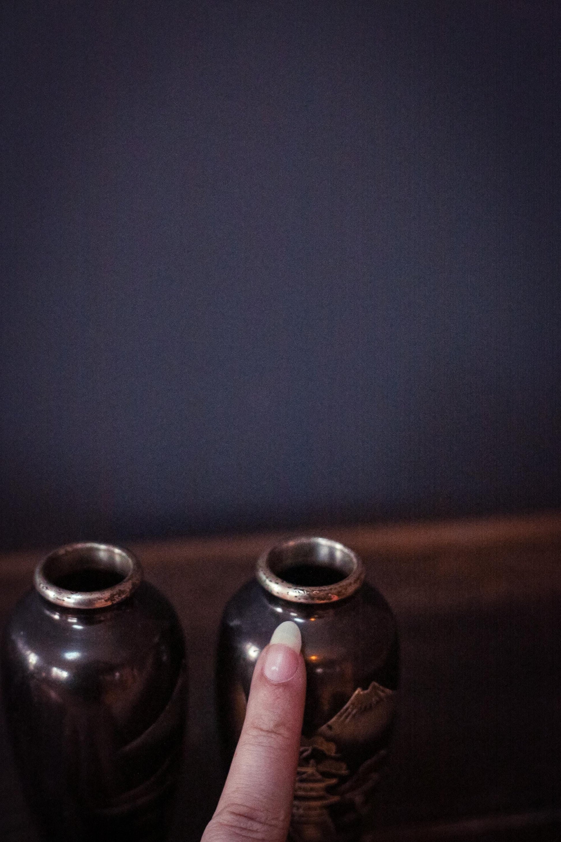 Pair of Mt Fuji Scenic Chokin Metalwork Vases - Vintage Japanese Metal Vases