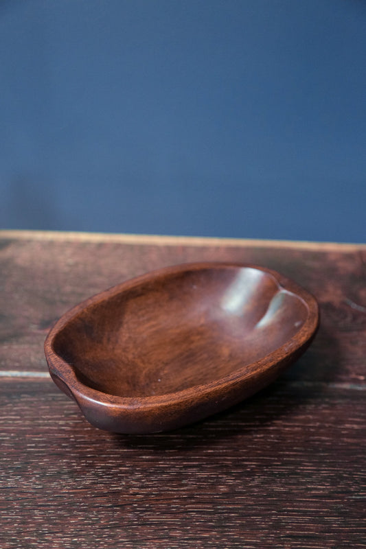 Midcentury Modern Wood Bowl - Hand Carved Wooden Bowl for Fruits or Nuts
