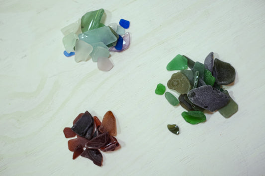 Sea Glass Lots by Color in Organza Bag - Vintage from Collector's Beach Finds