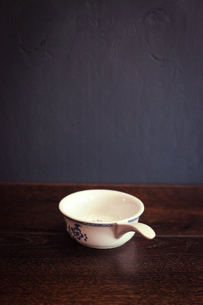 Blue & White Ceramic Serving Cup with Handle - Porcelaine de Paris Bowl with Handle