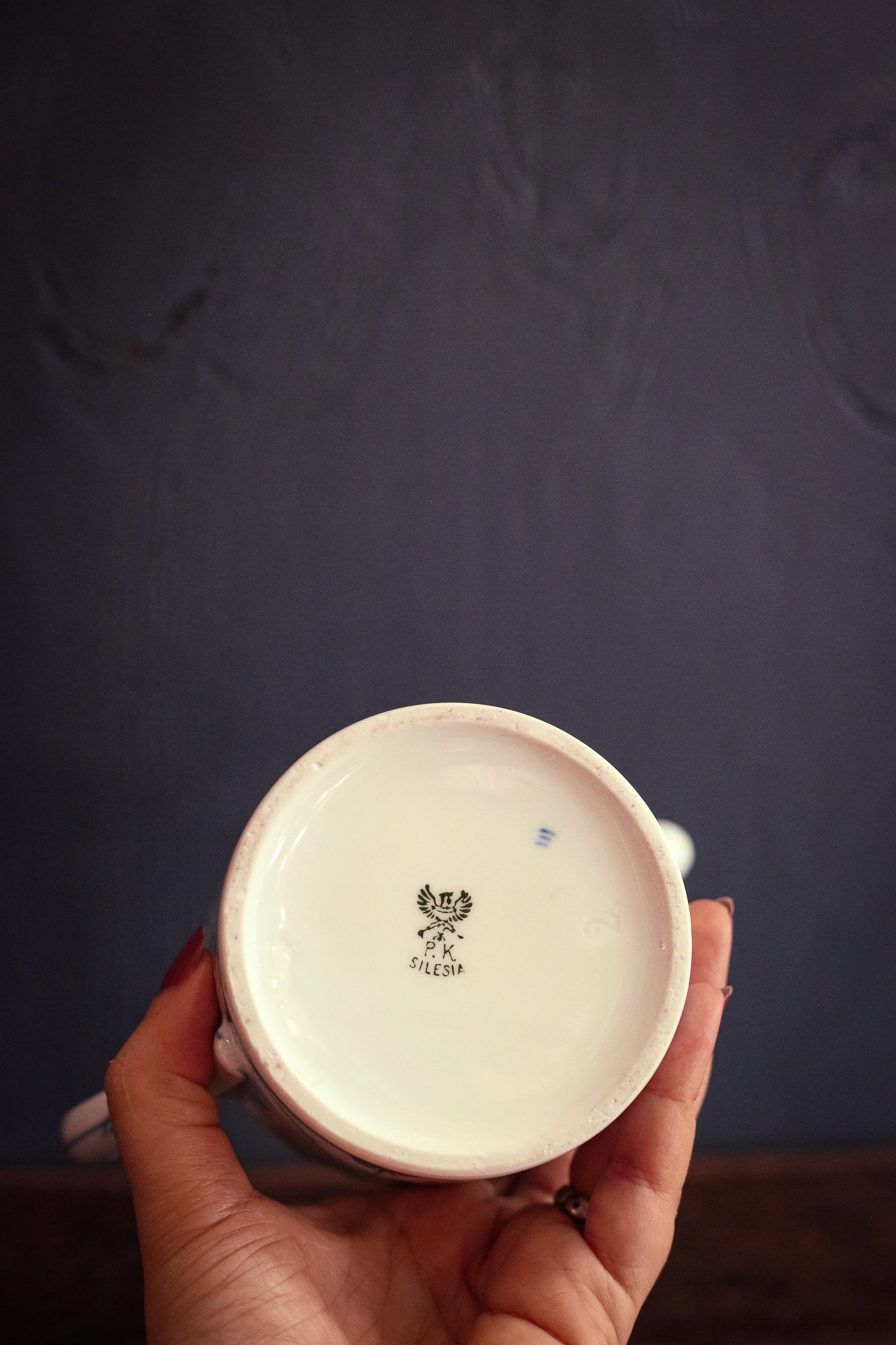 PK Silesia Blue & White Teapot - Antique Porzellanfabrik Königszelt Blue Strawflower India Blue Porcelain China