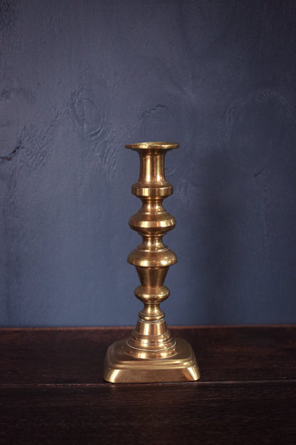 Brass Push-up Victorian Candle Holder 10" Tall - Antique Solid Brass Bee Hive Candle Holder