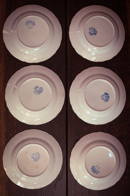 Blue Onion Villeroy & Boch Dresden Saxony Dessert/Salad Plate Set of 6 - Antique Fine China Collectible Blue White Ceramic