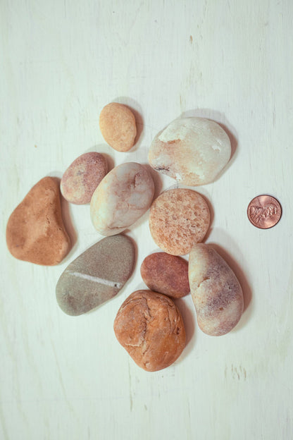 Beach Stone Lots by Color in Organza Bag - Vintage Pebbles Beach Rocks from Collector's Beach Finds