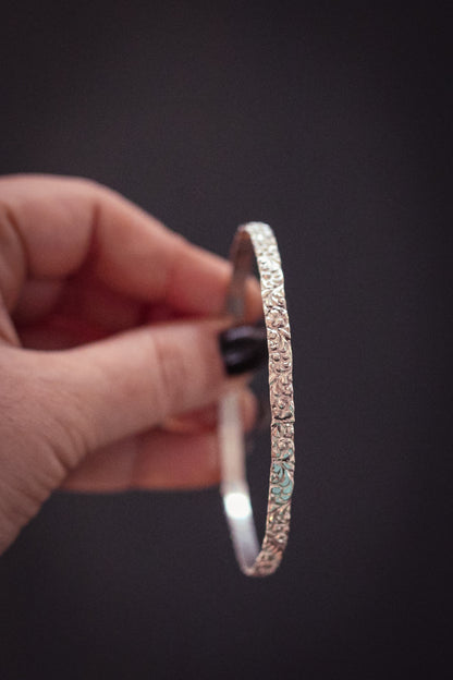 Sterling Silver Stamped Bracelets - Vintage Sterling Bangles
