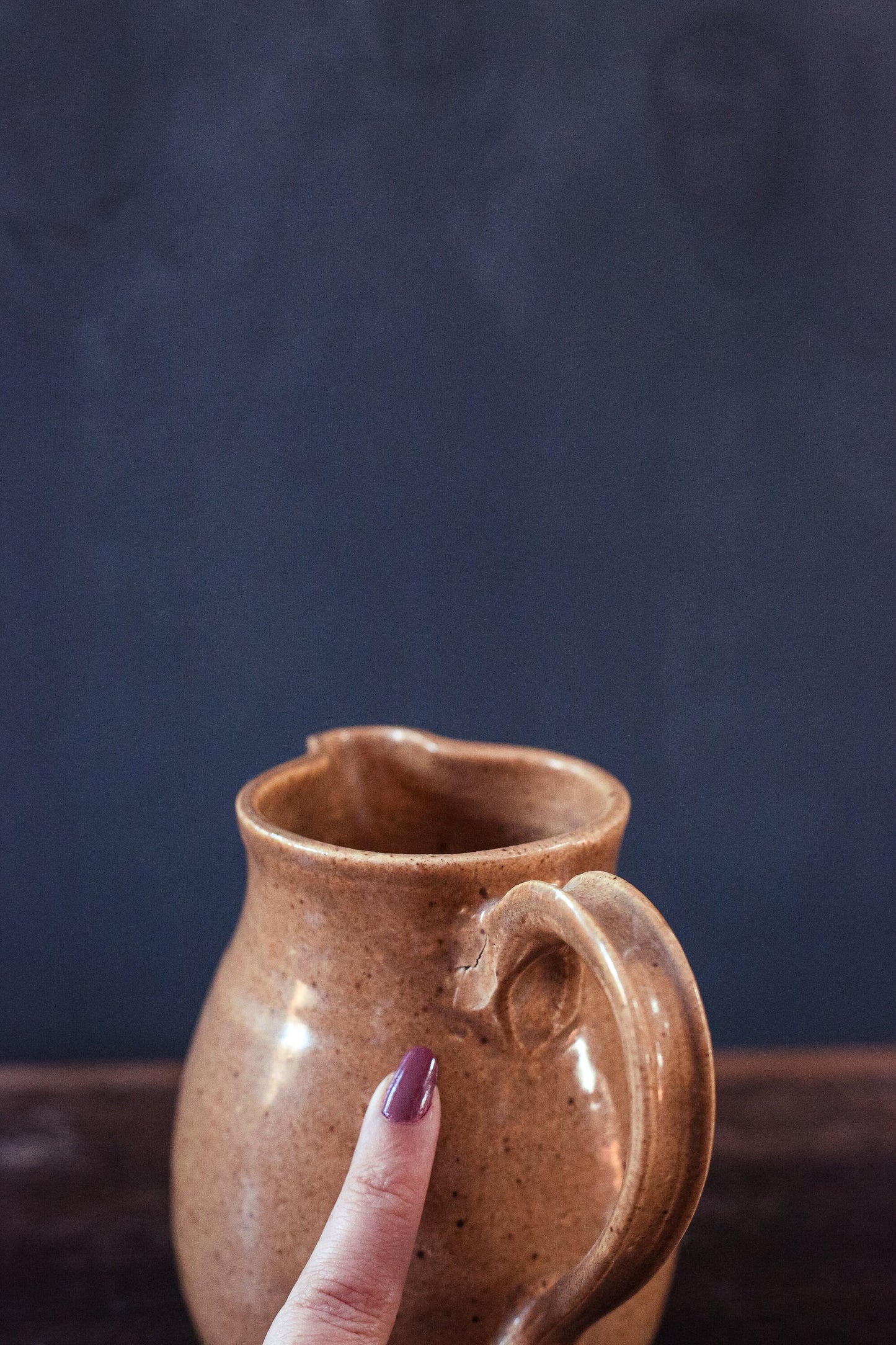 Mustard Glazed Studio Ceramic Pitcher - Vintage Studio Pottery Arti Aruba Mustard Brown