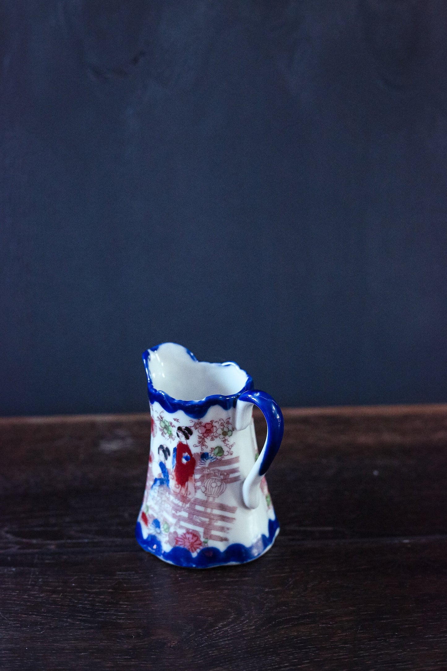 Small Hand Painted Nippon Pictorial Pitcher - Antique Nippon Japanese Porcelain Pitcher