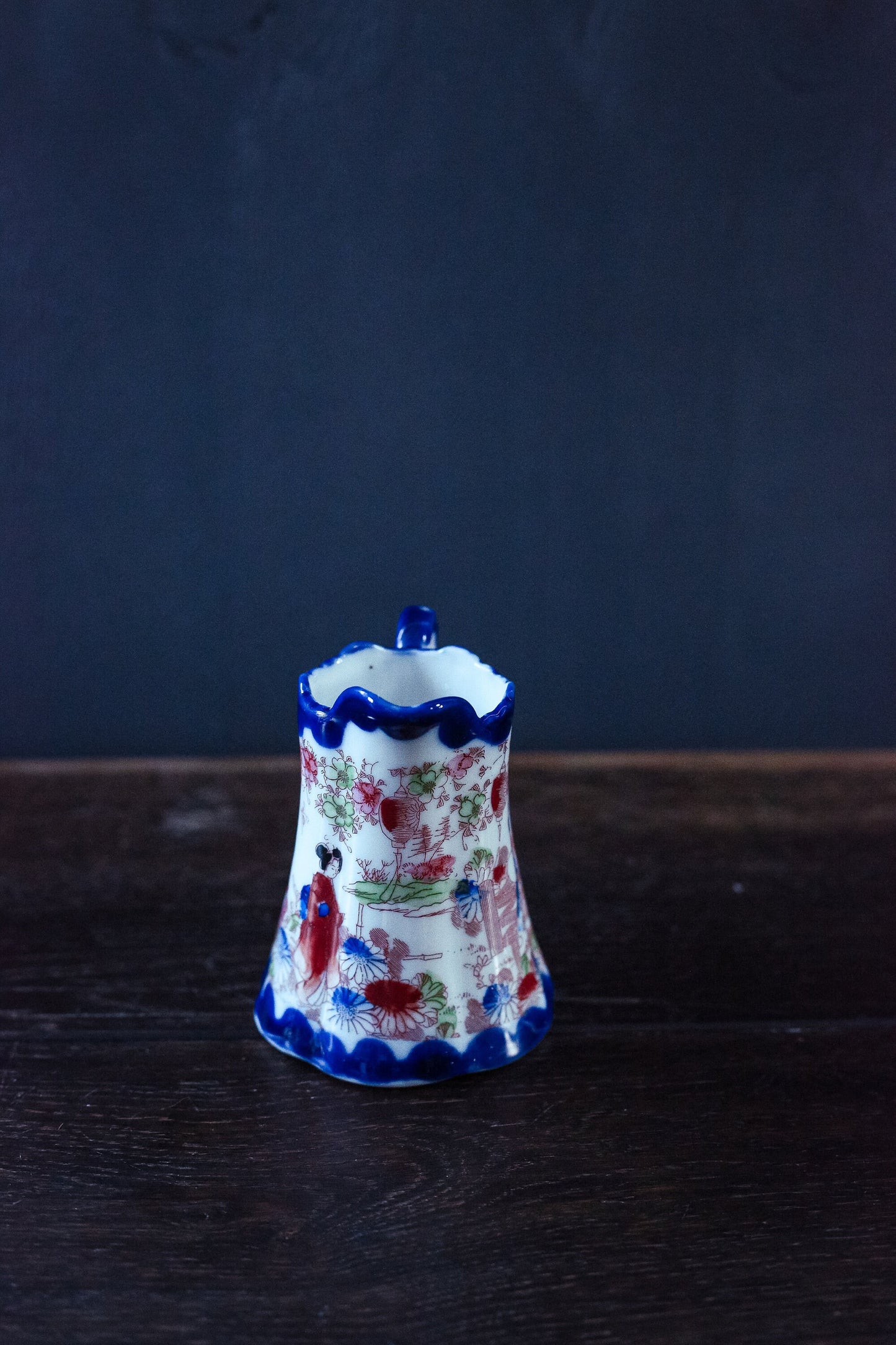 Small Hand Painted Nippon Pictorial Pitcher - Antique Nippon Japanese Porcelain Pitcher