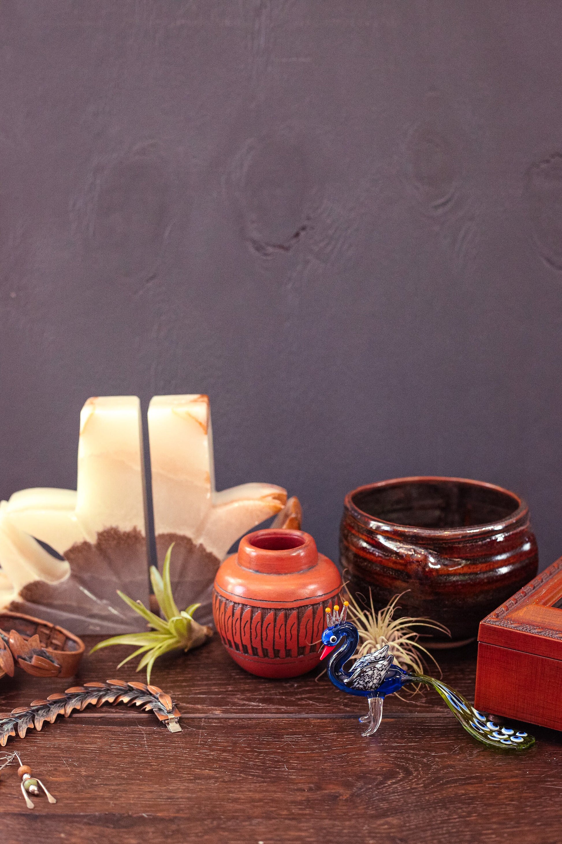 Handmade Native American Pottery Signed TL Dineh - Vintage Incised Carved Pottery Vase