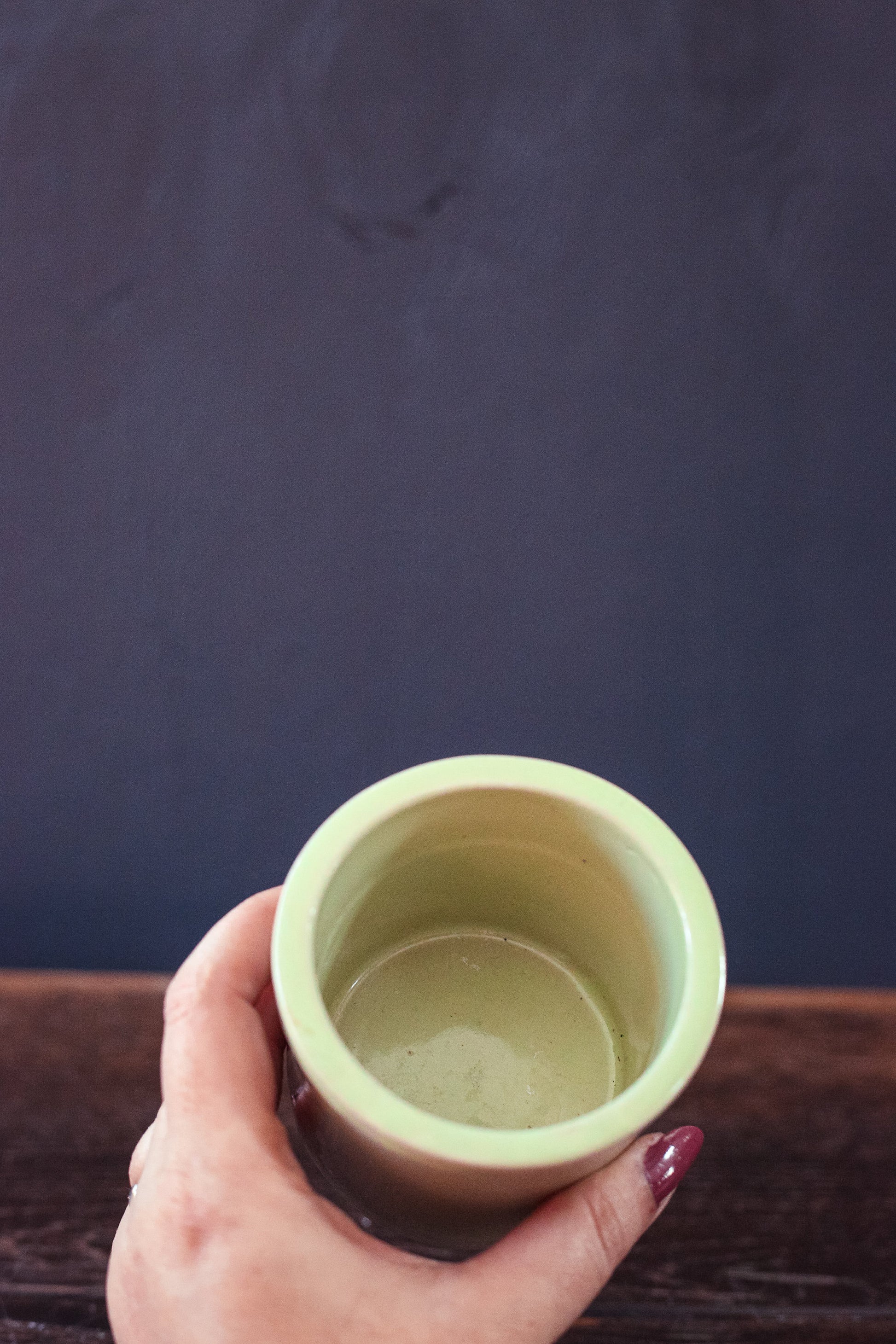 Mini Pistachio Green Cache Pot - Vintage Ceramic Container