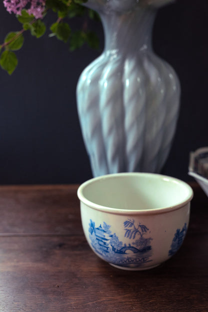 Blue and White Transferprint Bowl - Vintage Blue Willow Print Fruit/Soup Bowl