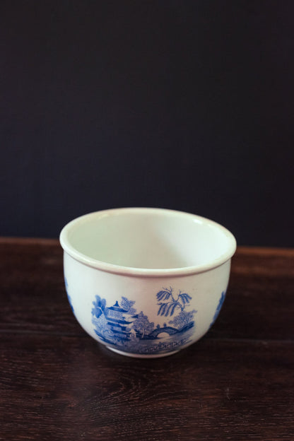Blue and White Transferprint Bowl - Vintage Blue Willow Print Fruit/Soup Bowl