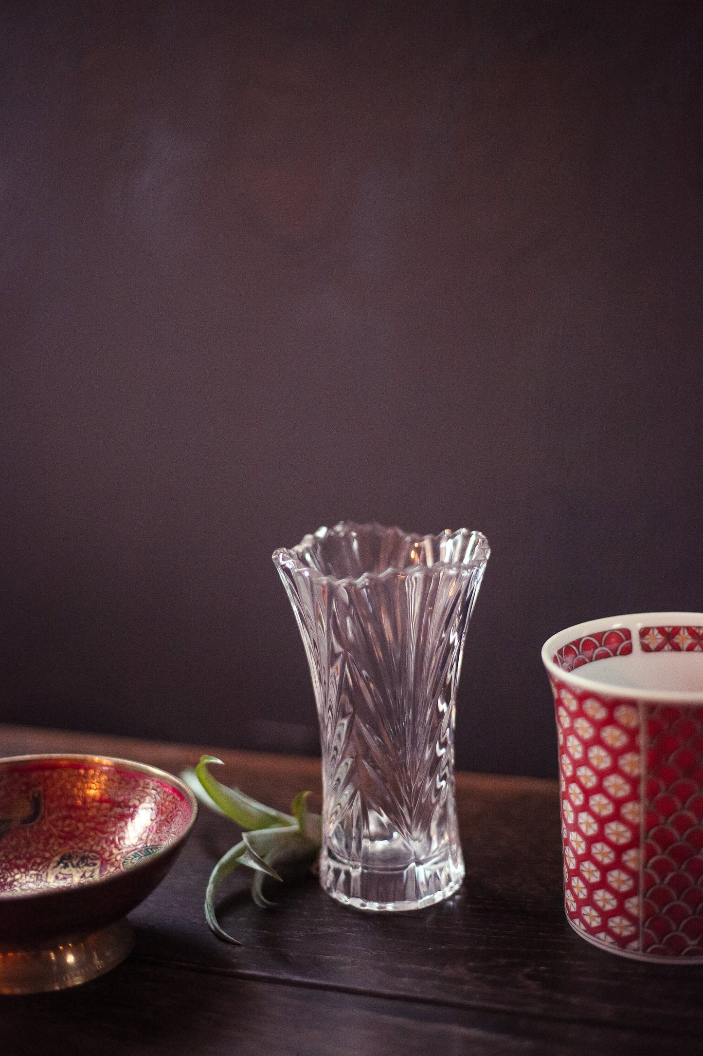 Small Crystal Cut Glass Vase - Vintage Glass Vase