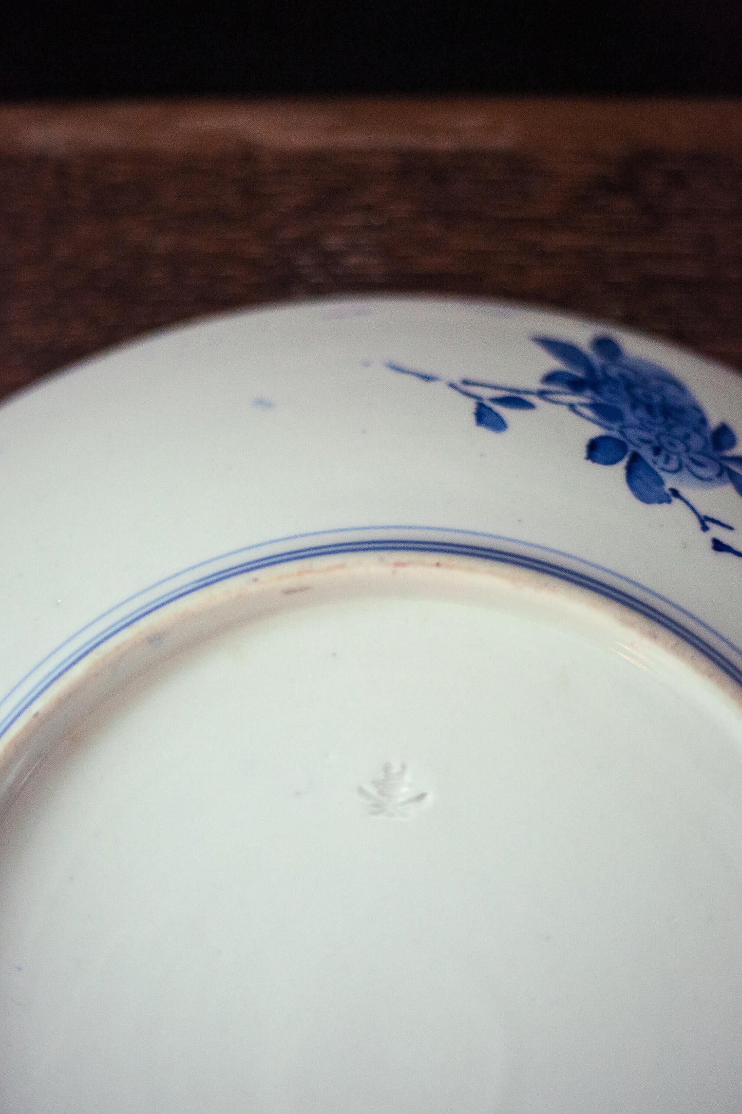 Japanese Hand Painted Blue & White 11" Serving Plate - Antique Blue White Porcelain Plate late 1800's SeiJi KaiSha Pure Water Company