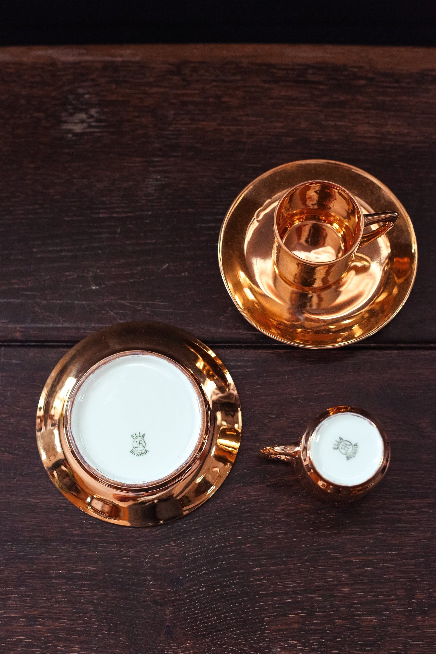 White and Gold Cup Saucer Sets - Vintage Porcelain Tea cup sets
