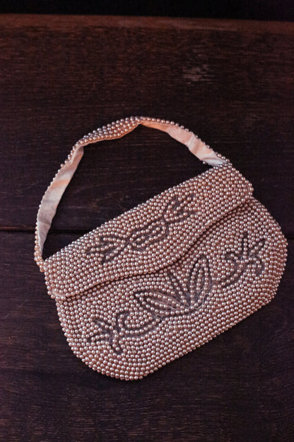 Pearl Encrusted Clutch Purse - Vintage Japanese Pearl Handbag