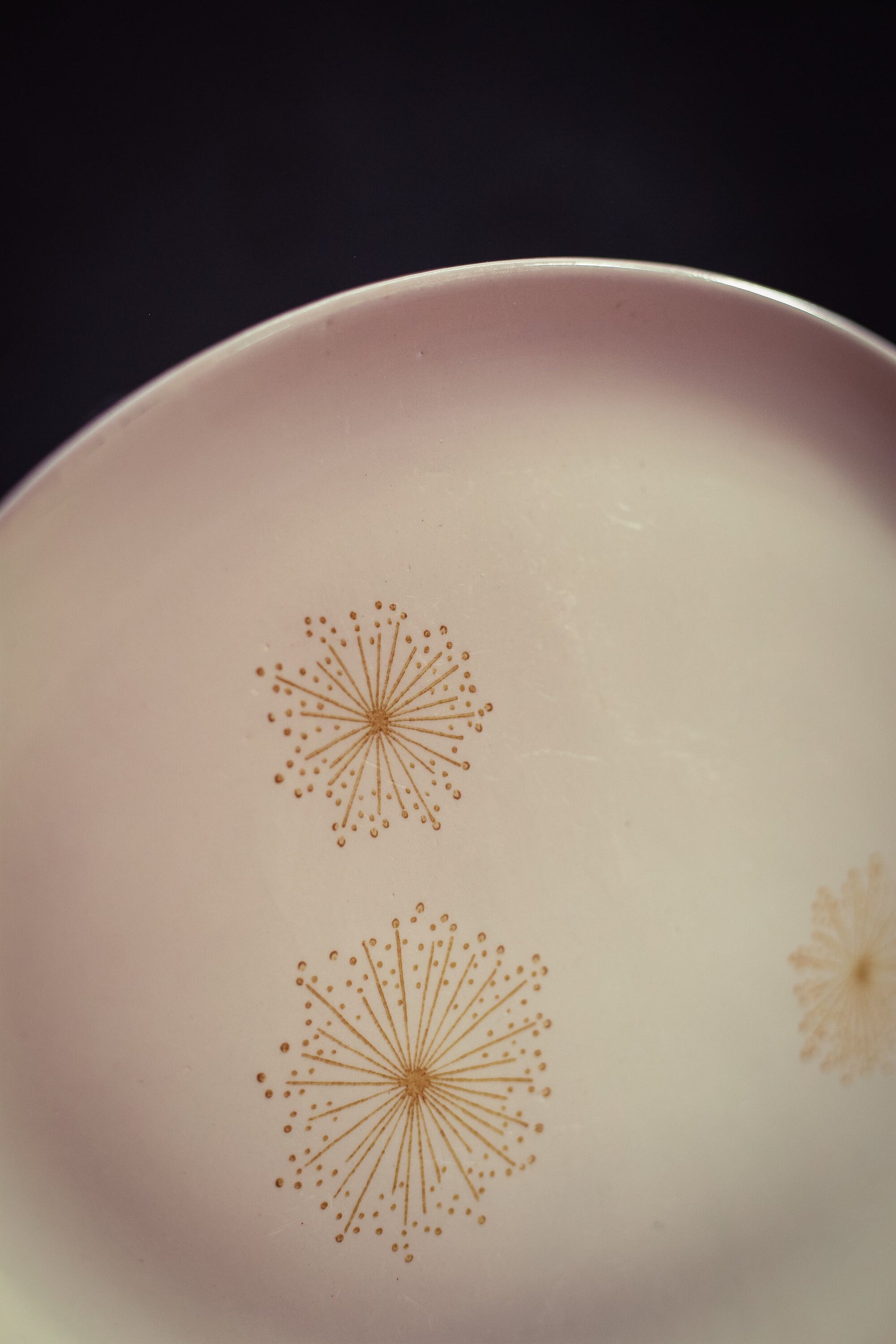 Stetson Hand Painted Oval Platter with Midcentury Modern Star Design - Vintage Stetson Ceramic Serving Plate