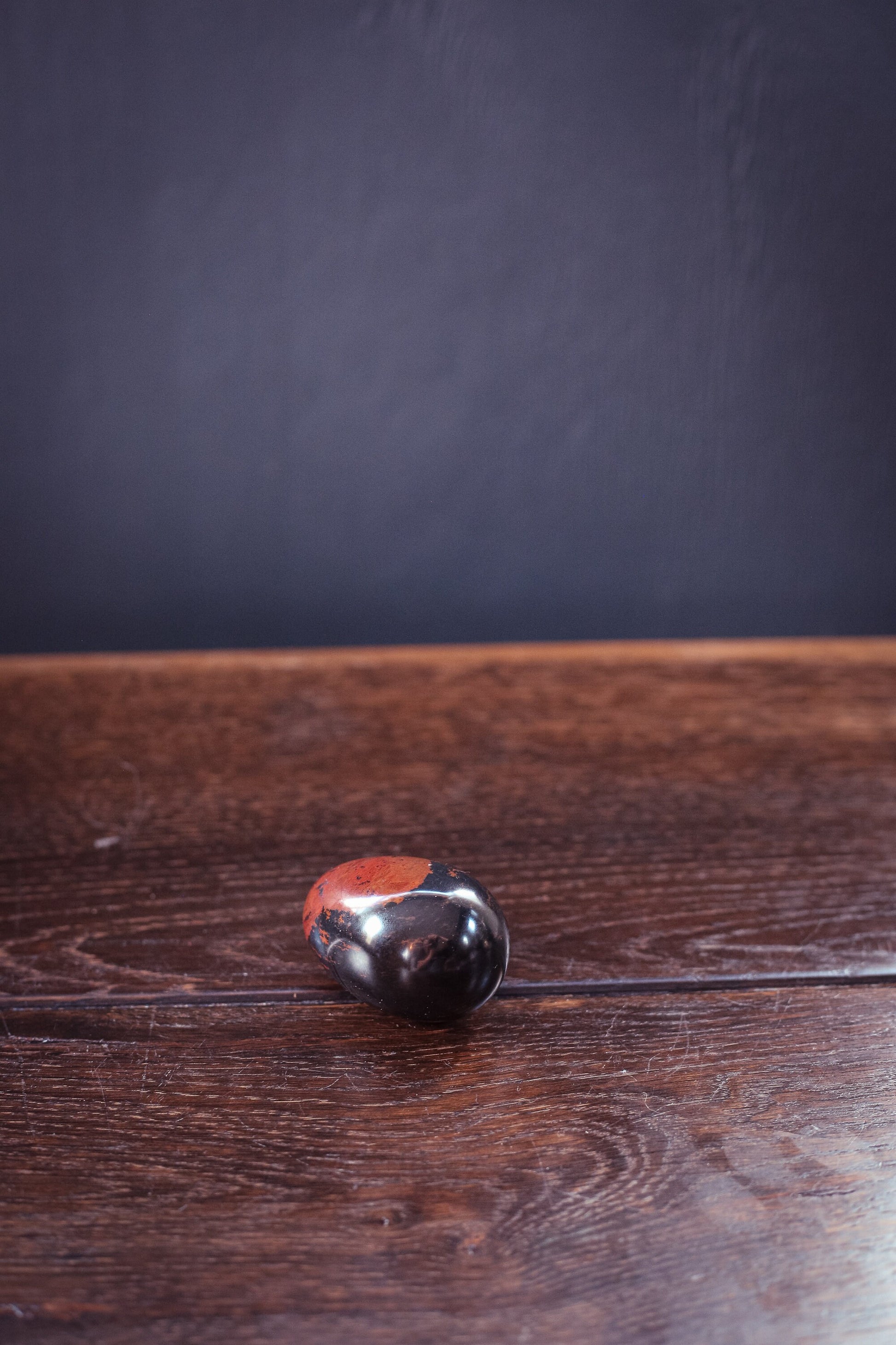 Mahogany Obsidian Carved Polished Egg - Vintage Crystallized Stone Egg
