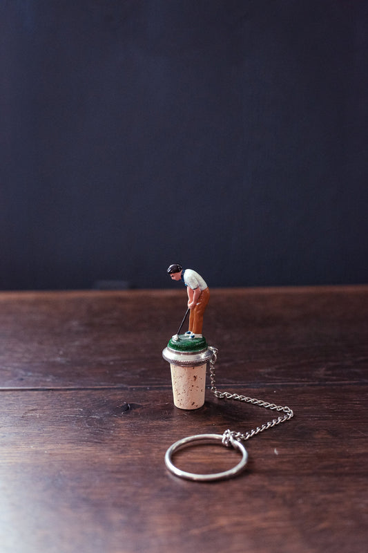 Golfer Bottle Stoppers - Vintage Barware Golf Gift