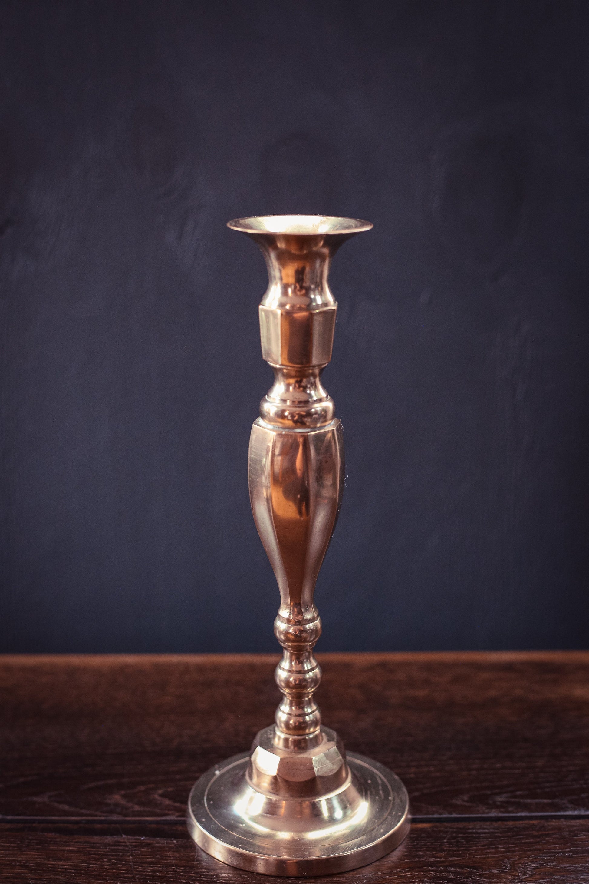 Tall Solid Brass Candleholder - Vintage 10.5" Brass Candle Base