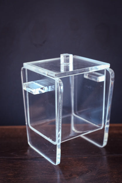Lucite Ice Box with Lid - Vintage Midcentury Modern Acrylic Ice Bucket