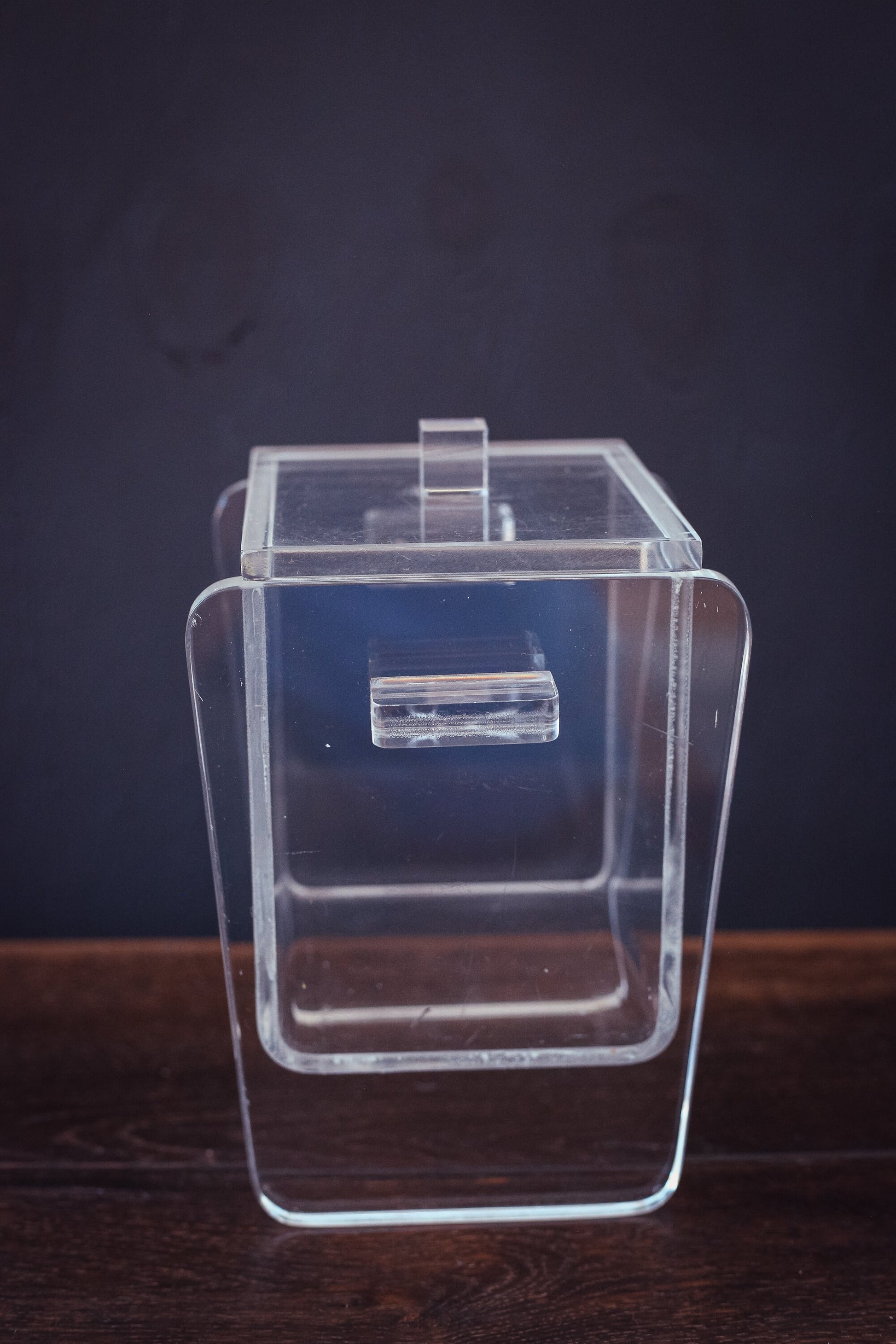 Lucite Ice Box with Lid - Vintage Midcentury Modern Acrylic Ice Bucket