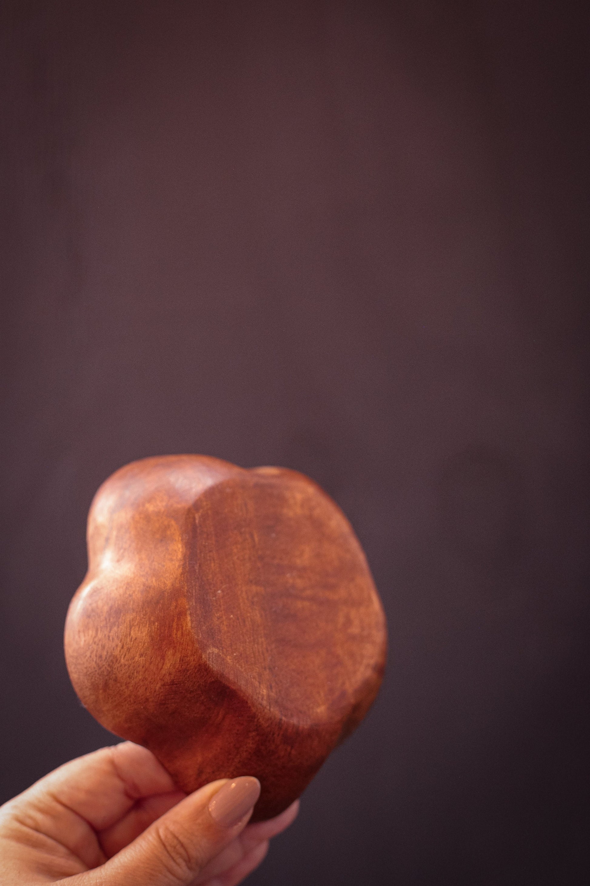 Small Teak Flower Shaped Nut Bowl - Vintage Teak Wooden Bowl