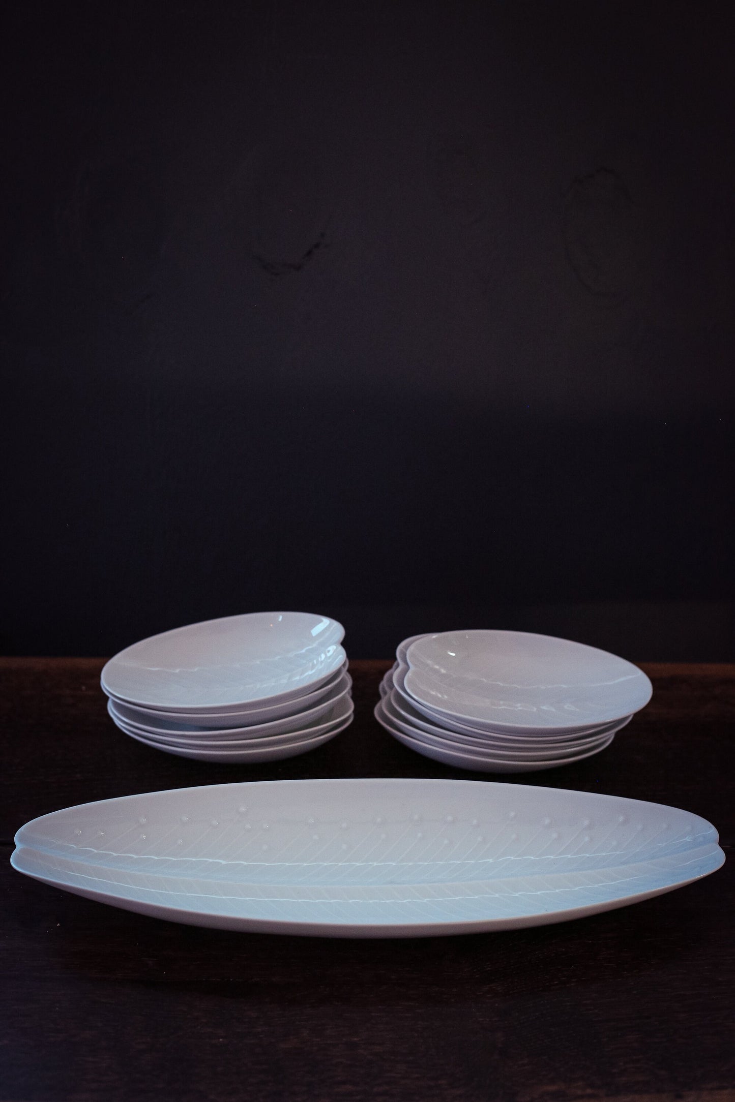 Tapio Wirkkala by Rosenthal German Porcelain set includes Platter and 10 plates - Vintage Set of Rosenthal Tapio Wirkkala Serving Pieces