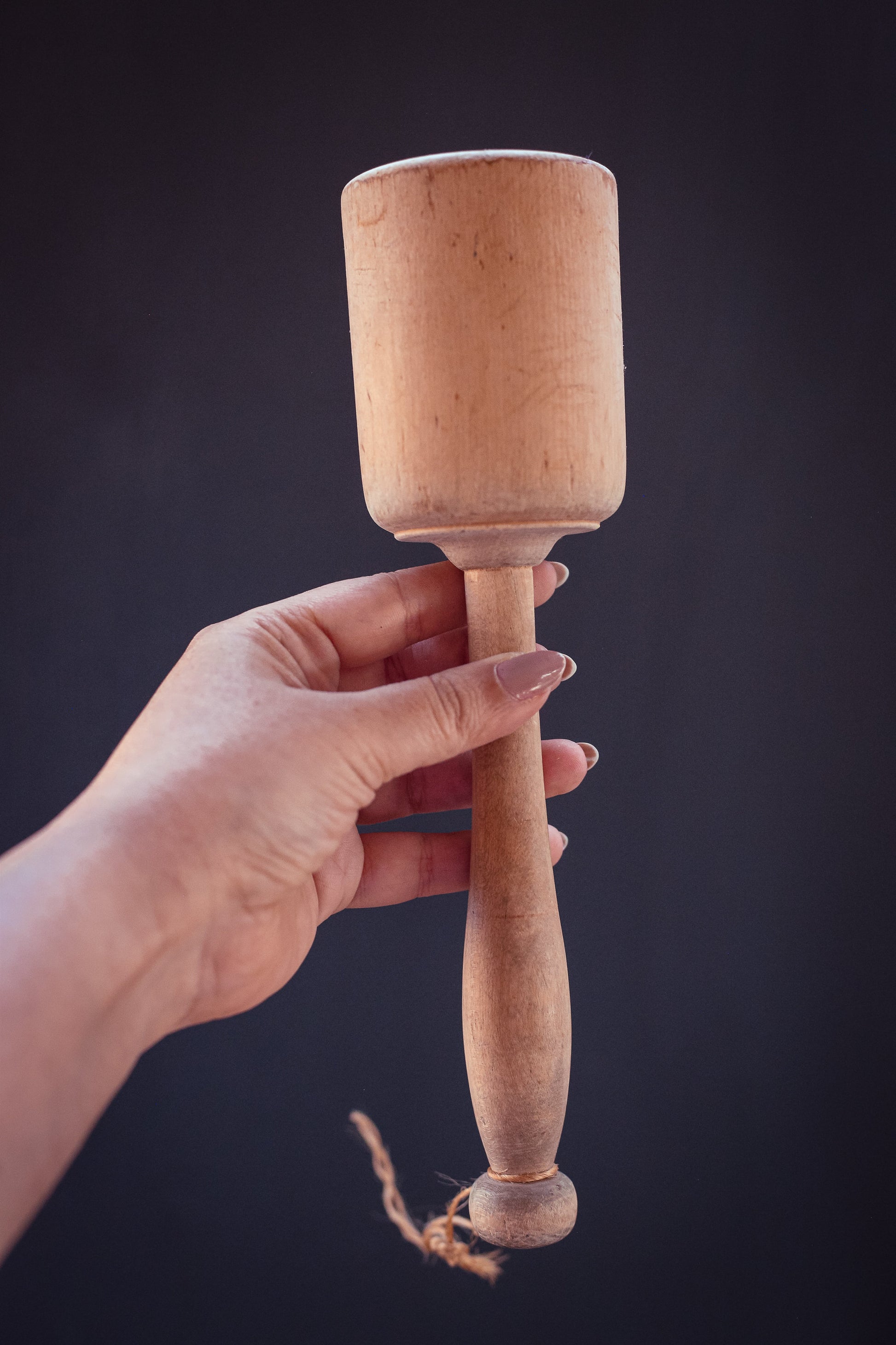 Vintage Wood Potato Masher - Hand Carved Wooden Masher