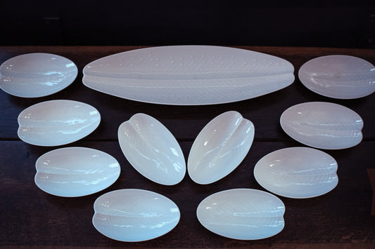 Tapio Wirkkala by Rosenthal German Porcelain set includes Platter and 10 plates - Vintage Set of Rosenthal Tapio Wirkkala Serving Pieces