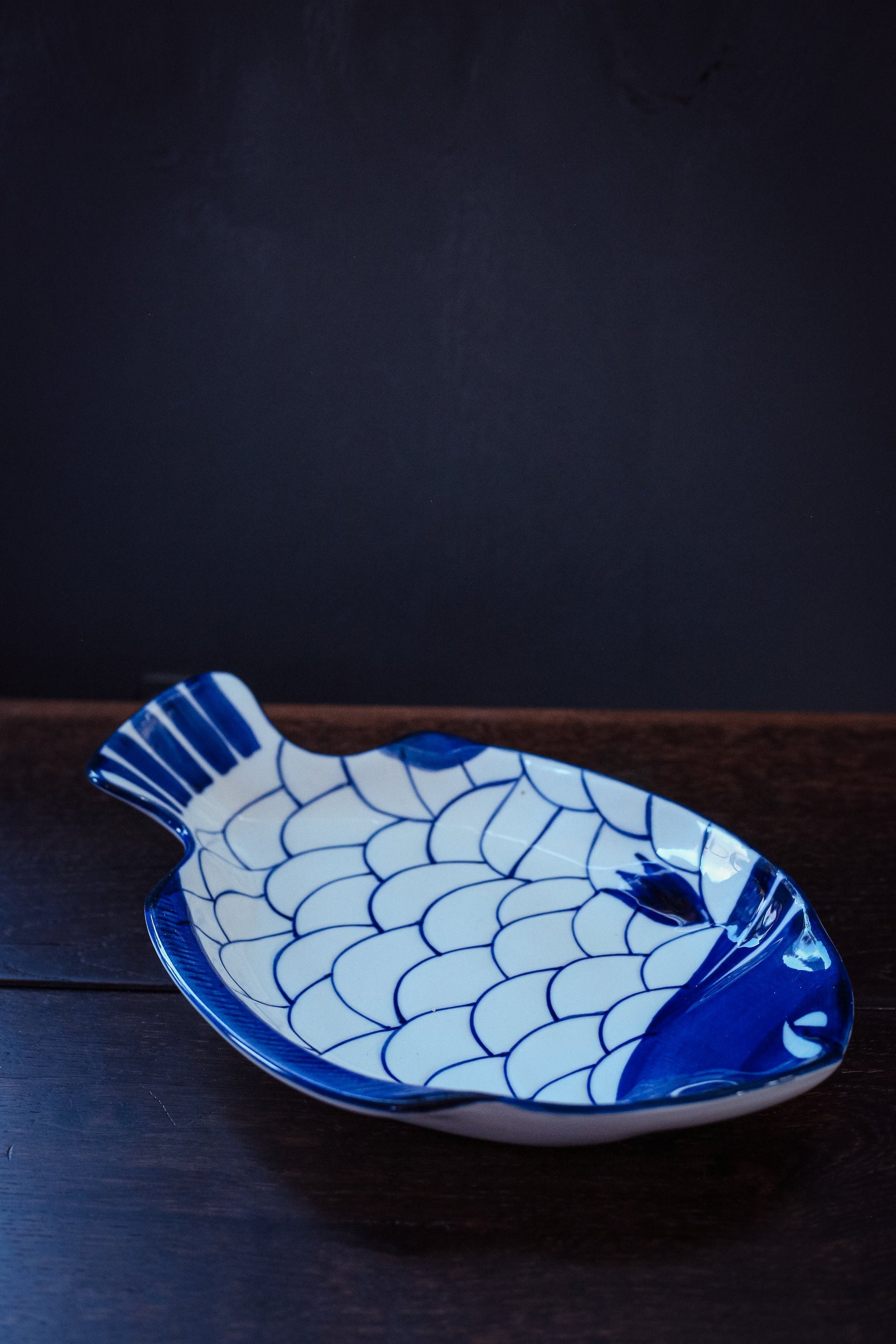 Dansk Arabesque Blue White Fish Platter - Vintage Dansk 11" Serving Platter