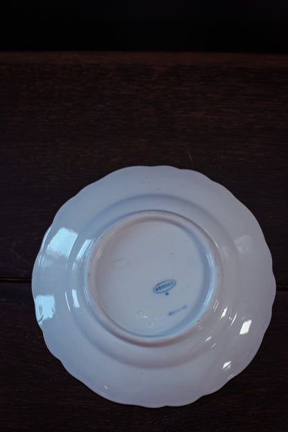 Antique Meissen Blue Onion 6.75" Plate - Small Blue White Plate Made in Germany Oval Backstamp