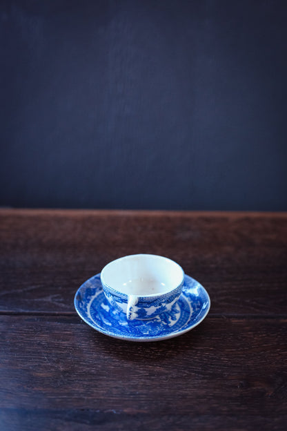 Japanese Blue Willow Cup Saucer - Vintage Small Blue Willow Made in Japan