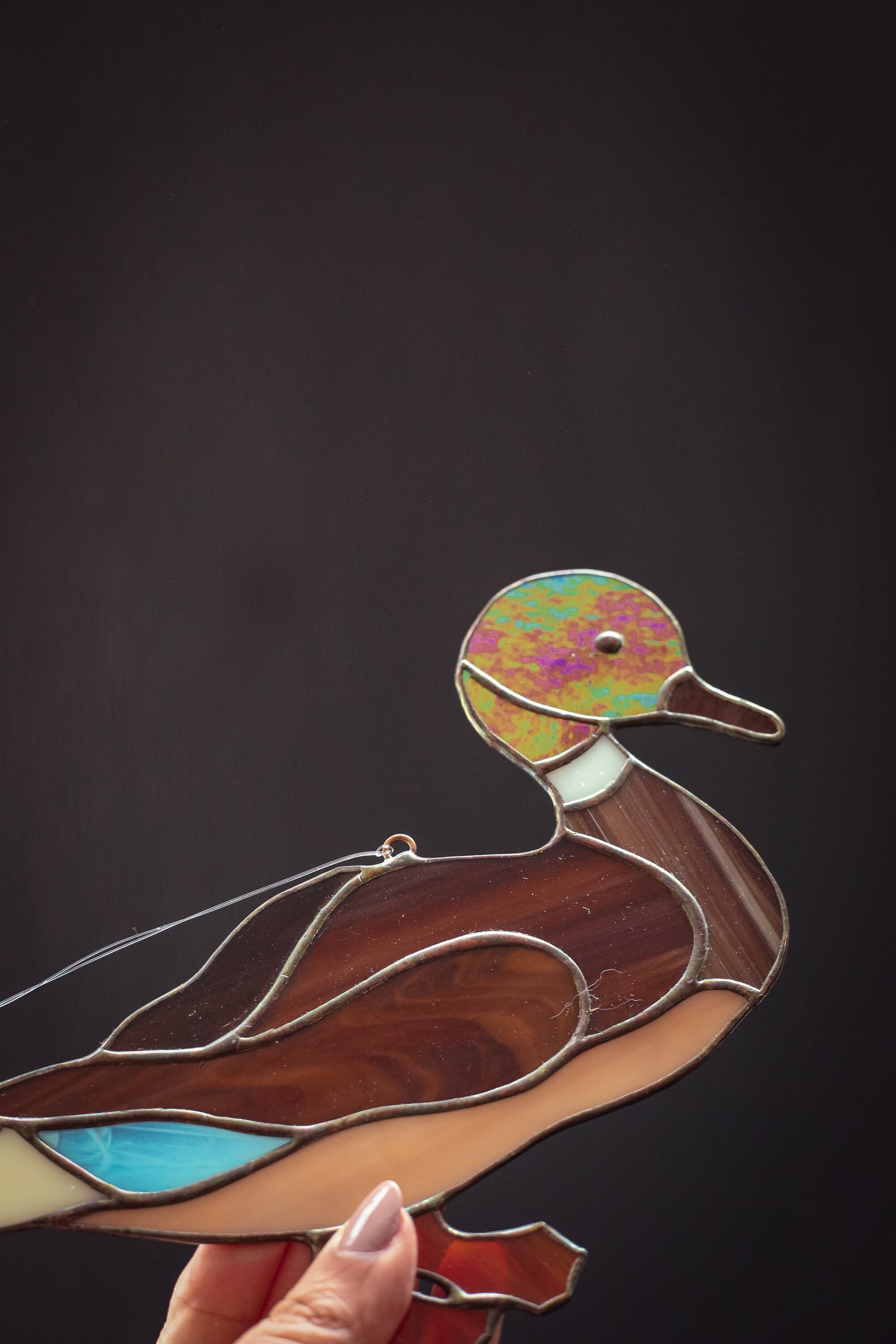 Stained Glass Mallard Duck Sun Catcher - Vintage Duck Suncatcher