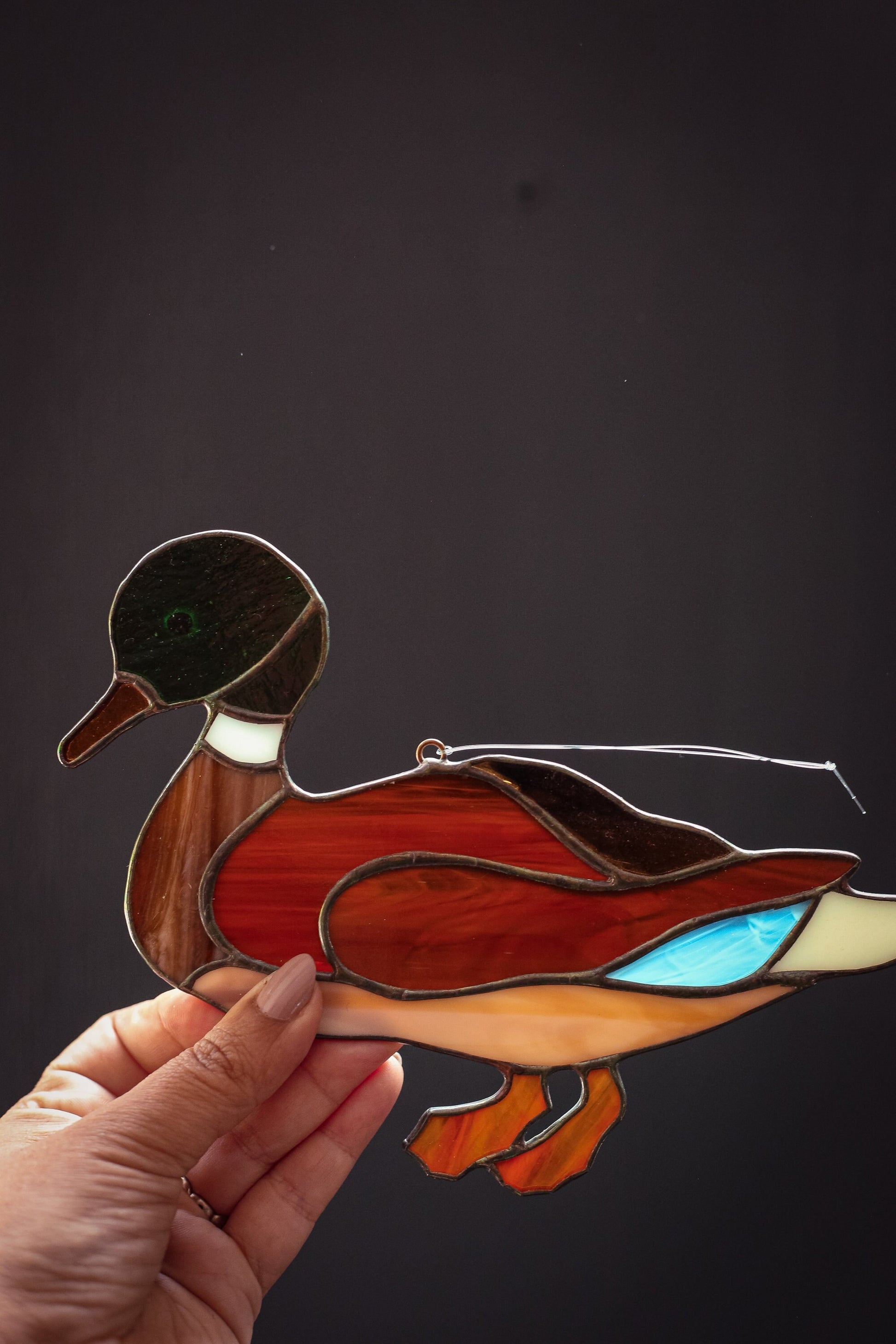 Stained Glass Mallard Duck Sun Catcher - Vintage Duck Suncatcher