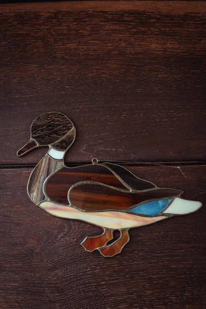 Stained Glass Mallard Duck Sun Catcher - Vintage Duck Suncatcher