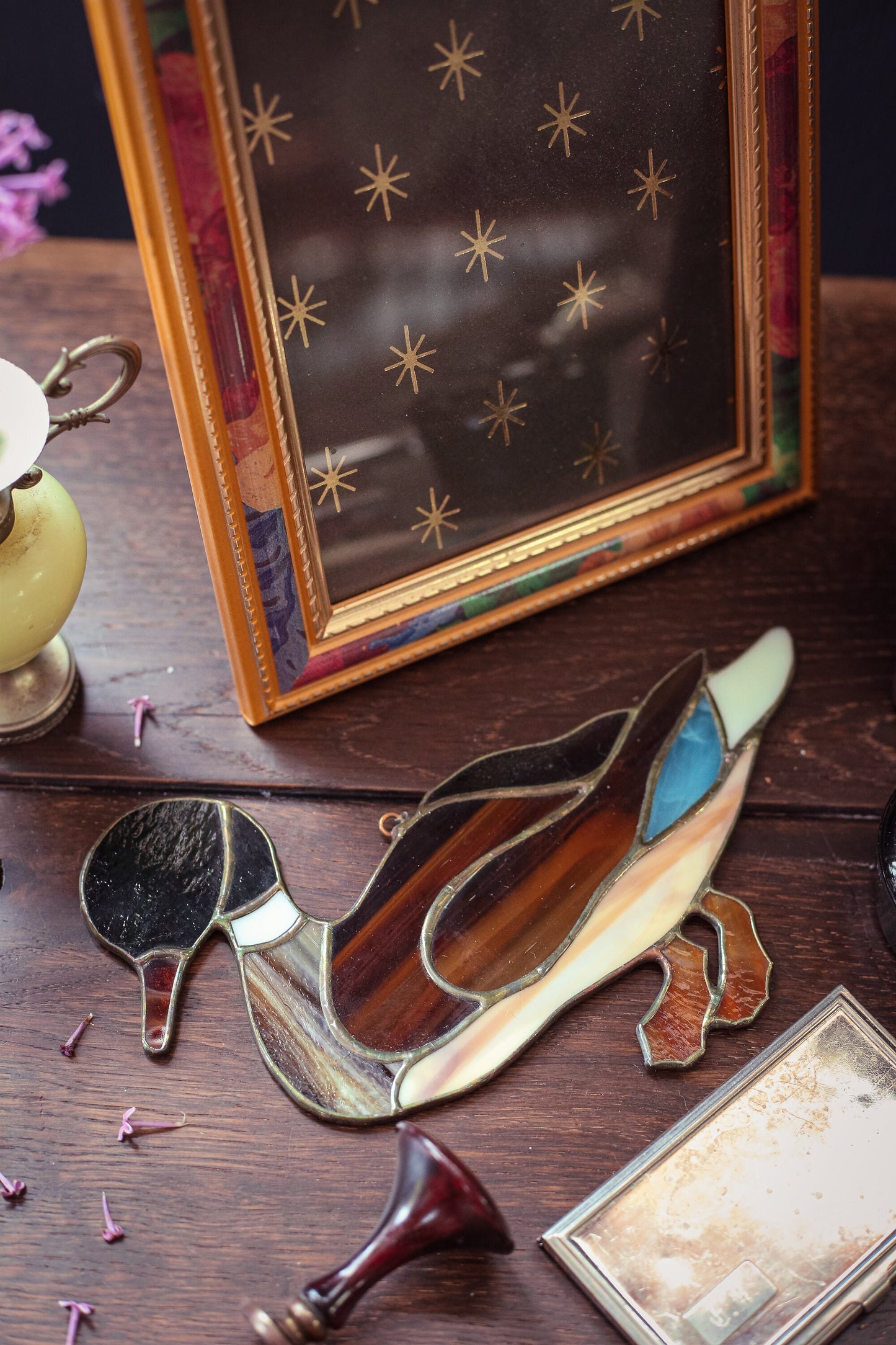 Stained Glass Mallard Duck Sun Catcher - Vintage Duck Suncatcher