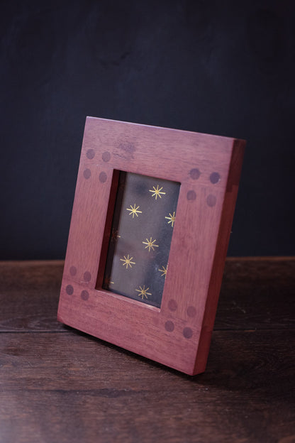 Wooden Photo Frame with Joinery Details - Vintage Small Wood Picture Frame
