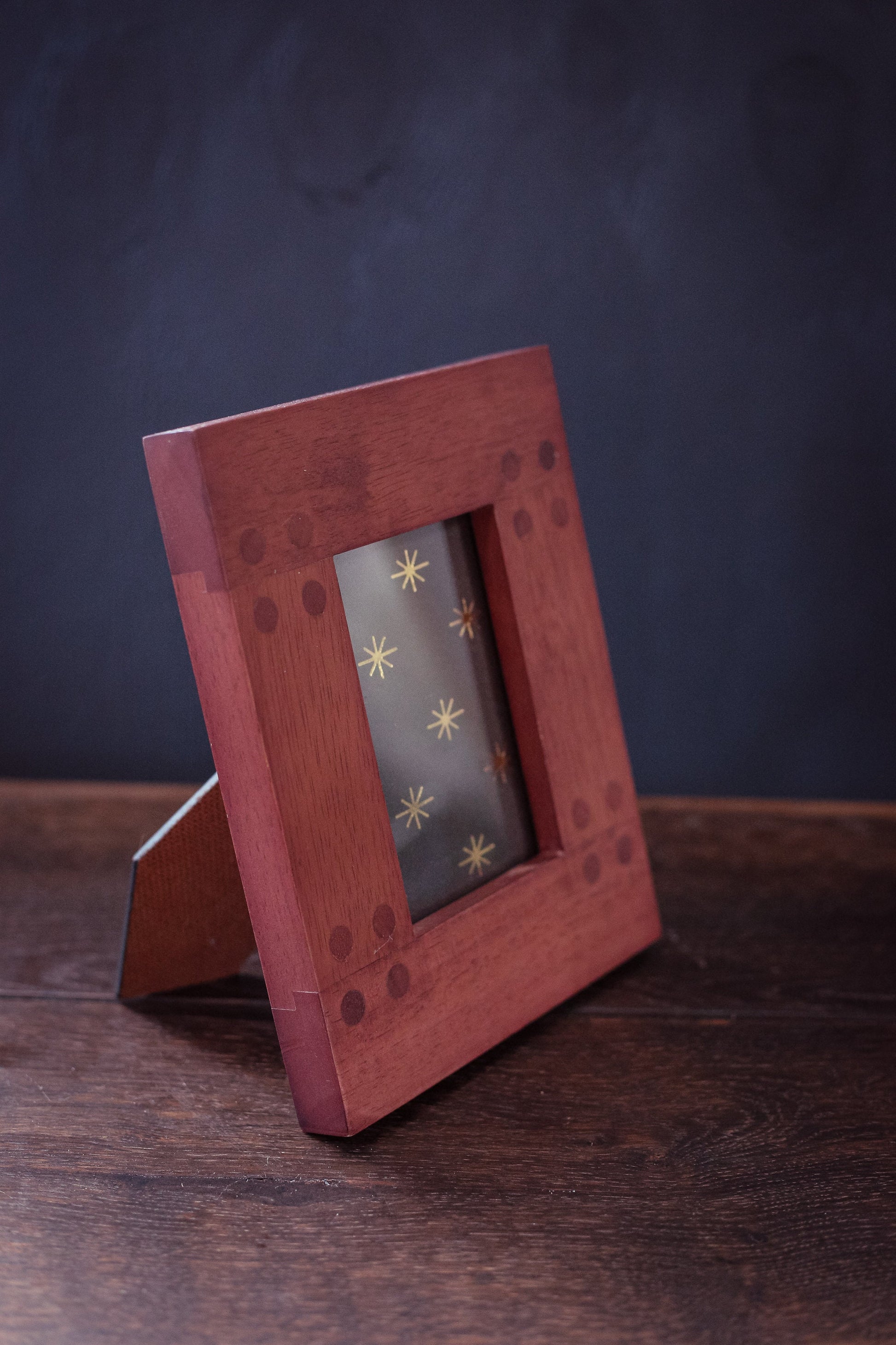 Wooden Photo Frame with Joinery Details - Vintage Small Wood Picture Frame